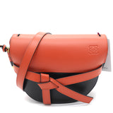 Smooth Calfskin Small Gate Crossbody Bag Orange/Black