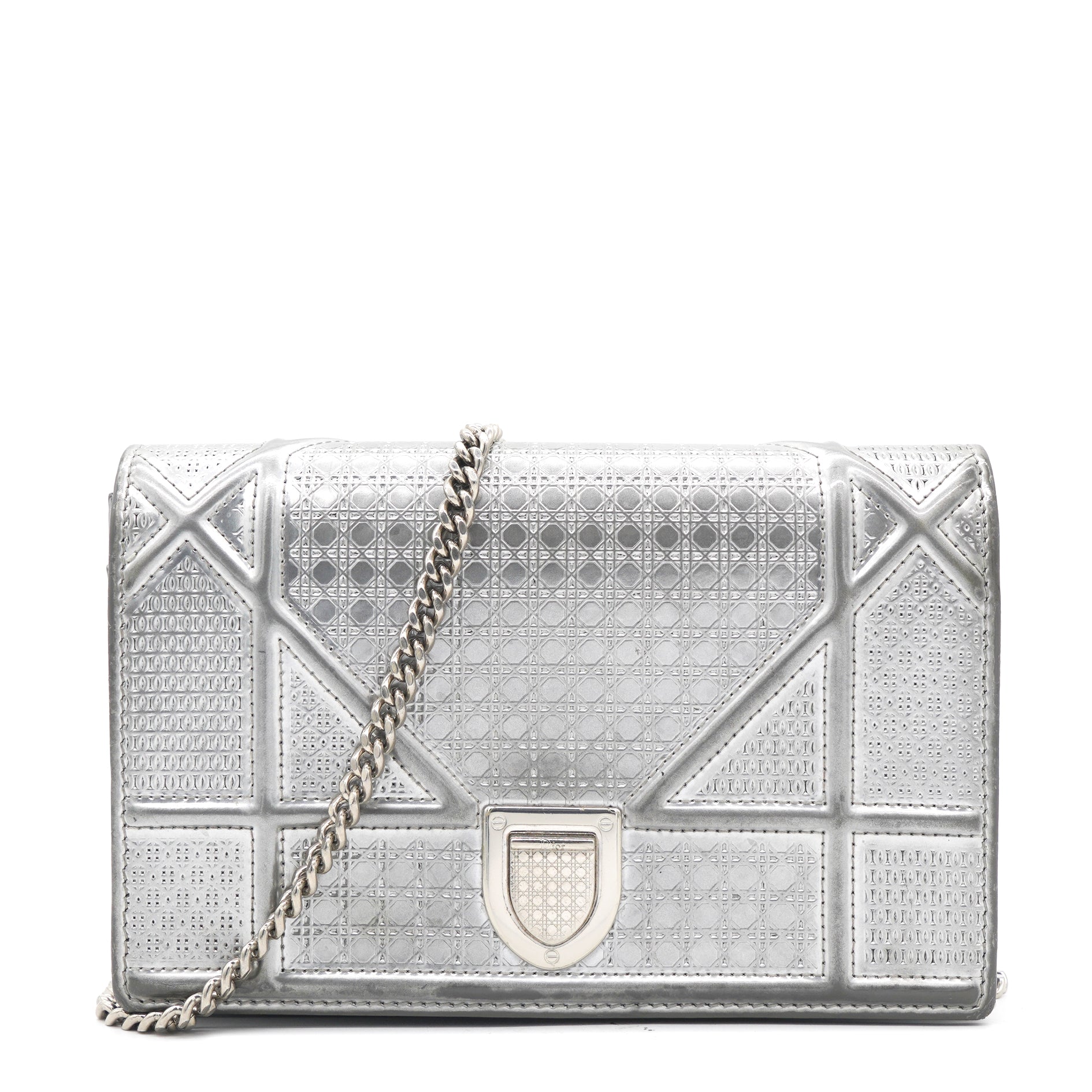 Christian Dior Silver Leather Diorama Wallet on Chain – STYLISHTOP