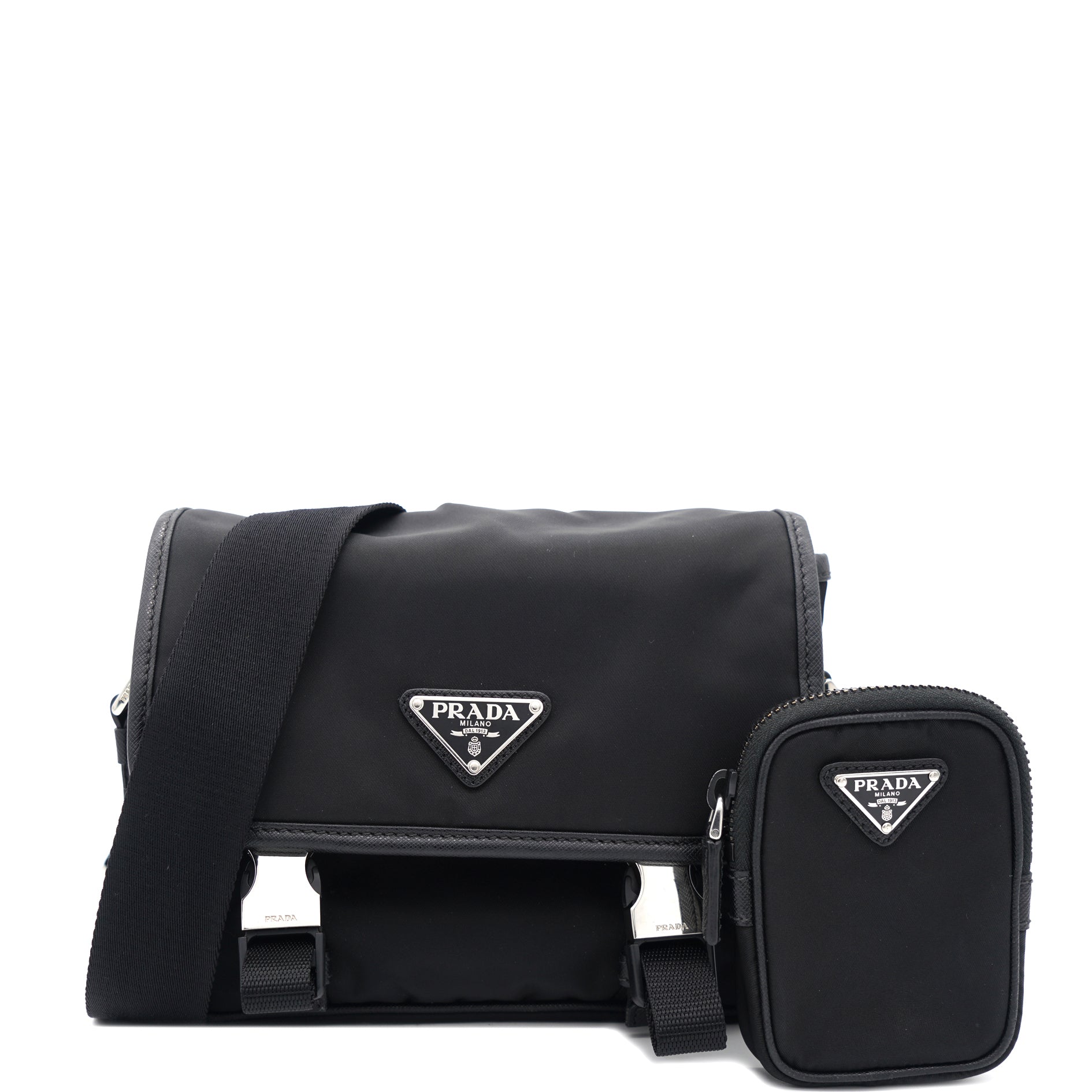 prada re-nylon and saffiano leather shoulder bag