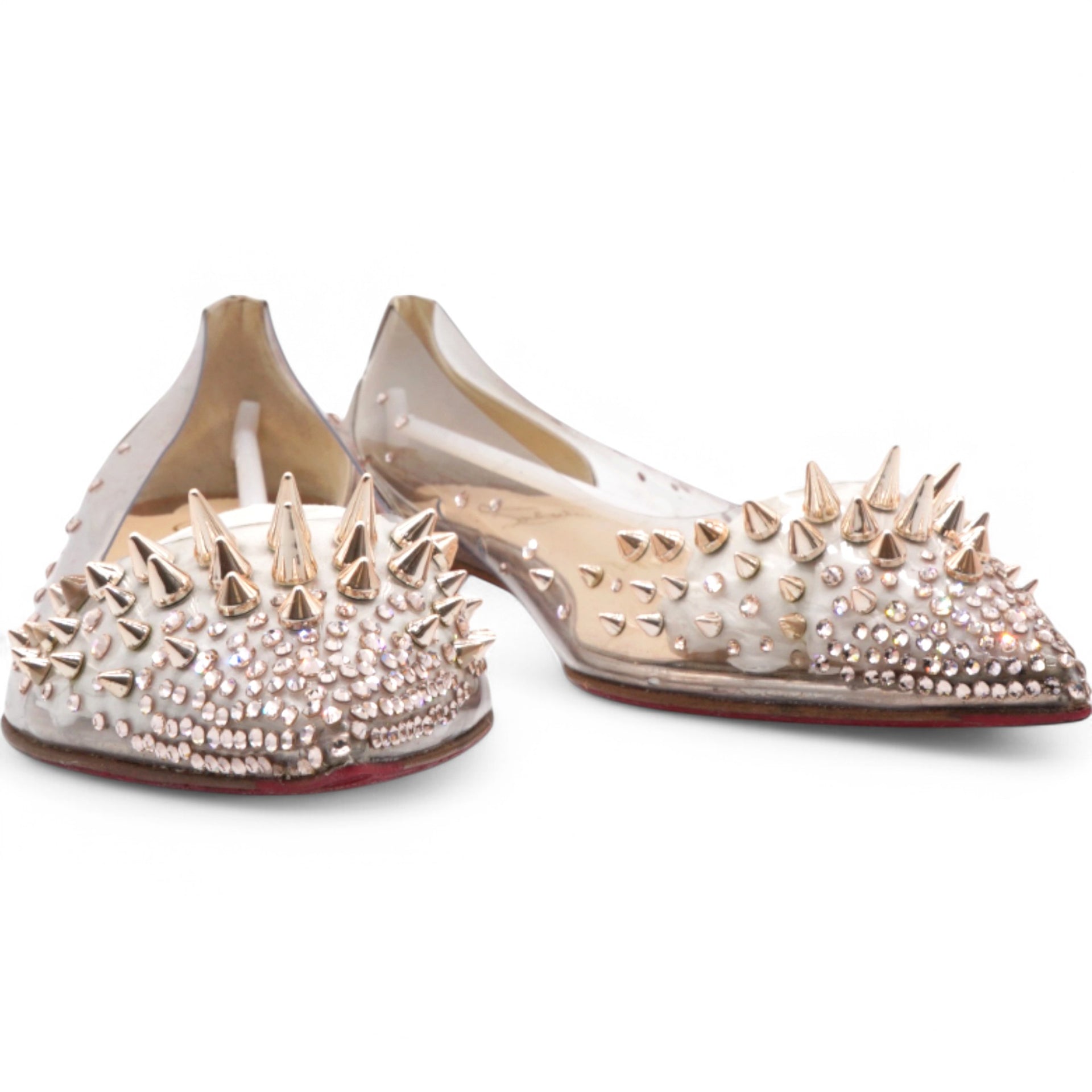 Metallic Leather and PVC Grotika Spiked Pumps Size38.5