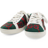 Terry Cloth GG Monogram Web Womens Ace Sneakers Green Red Size35