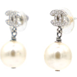 Pearl CC Drop Earrings Gold