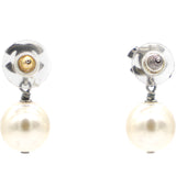 Pearl CC Drop Earrings Gold