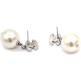 Pearl CC Drop Earrings Gold