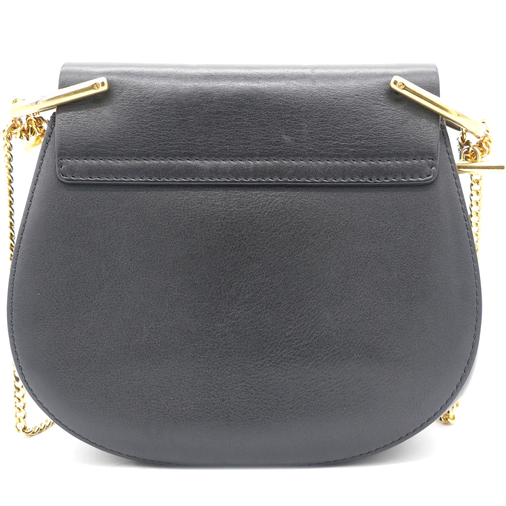 Grained Calfskin Mini Drew Shoulder Bag Black