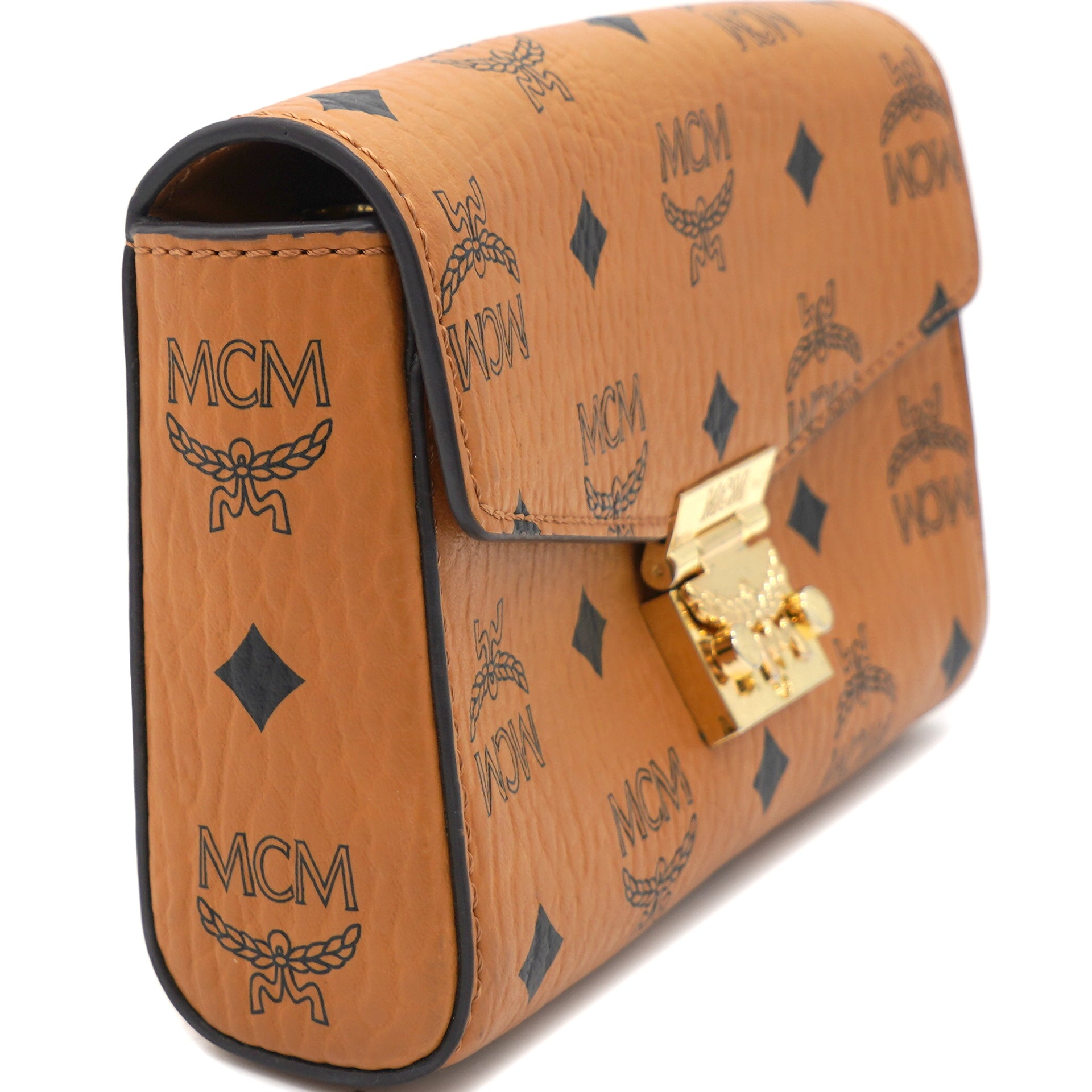 MCM Cognac Visetos Coated Canvas and Leather Patricia Crossbody Bag MCM