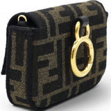 Fabric Jacquard FF 1974 Nano Baguette Charm Tobacco Moro Black