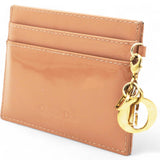 Patent Cannage Mini Lady Dior Wallet Beige