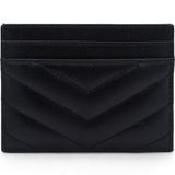 Grain De Poudre Matelasse Chevron Monogram Credit Card Case Black