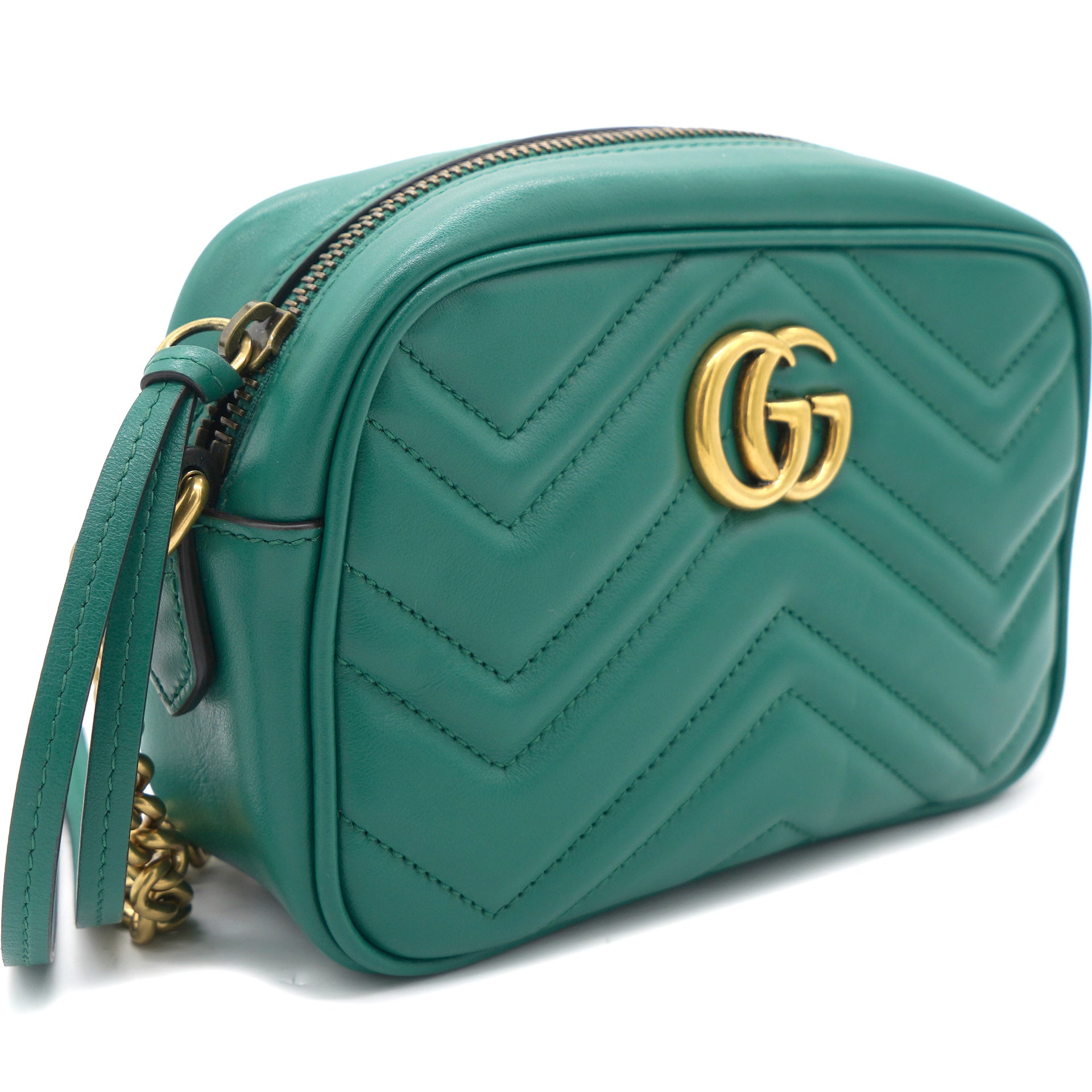 Gucci GG Marmont Camera Bag Matelasse Mini White in Leather with