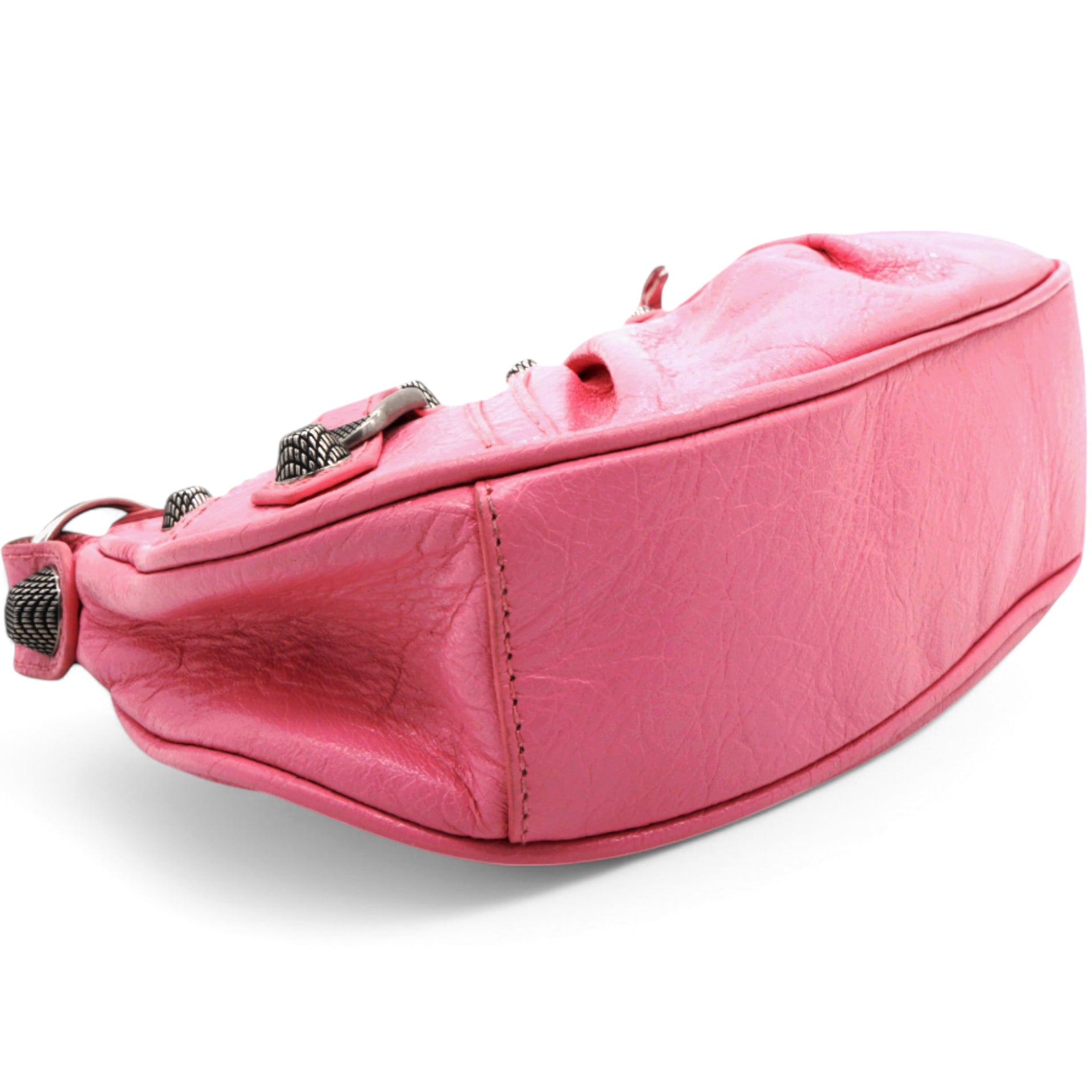 Extra Supple Crocodile Embossed Le Cagole XS Shoulder Bag Sweet Pink