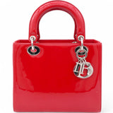 Glazed Medium Lady Dior Red