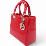 Glazed Medium Lady Dior Red