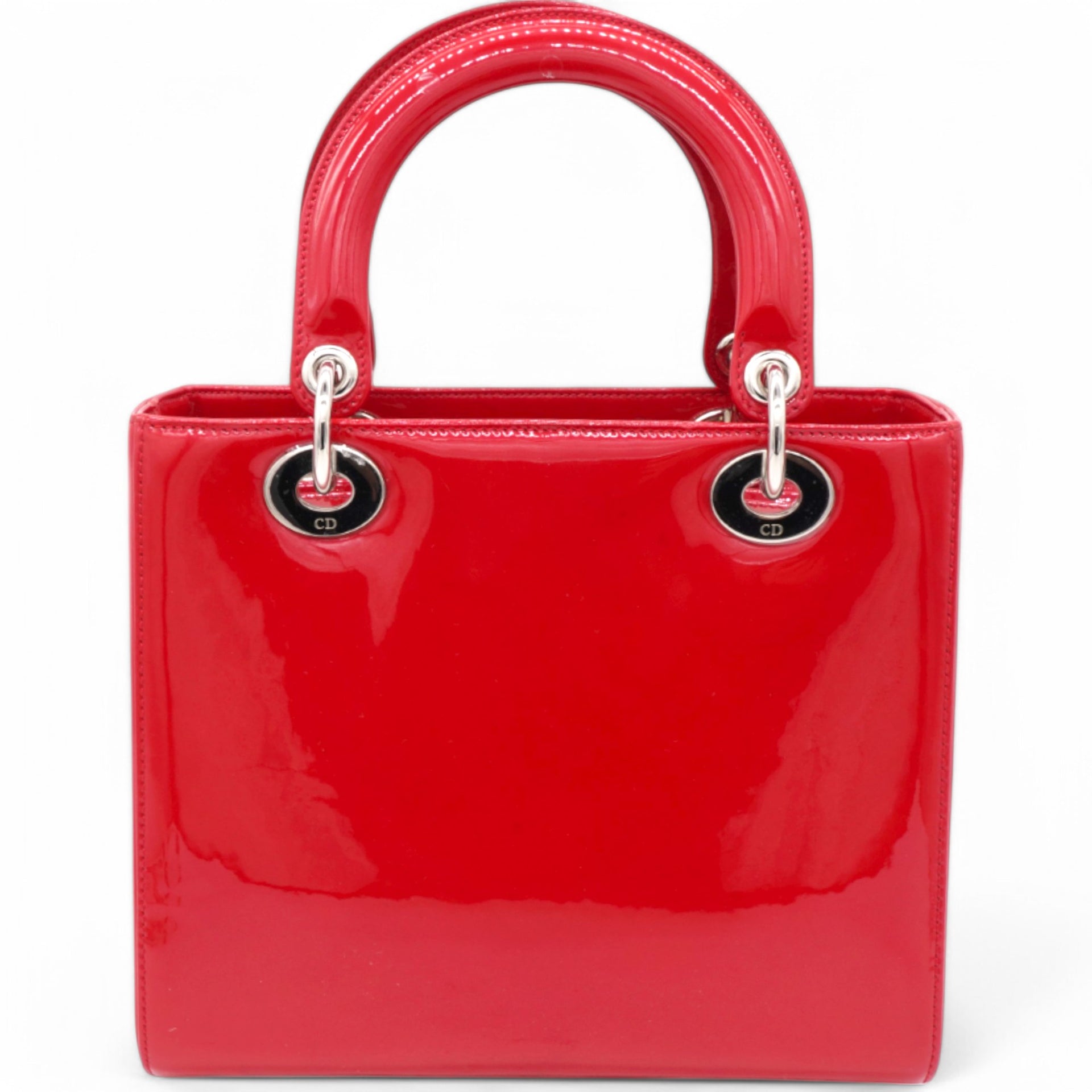 Glazed Medium Lady Dior Red