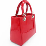 Glazed Medium Lady Dior Red