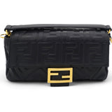 Nappa FF 1974 Embossed Baguette Black