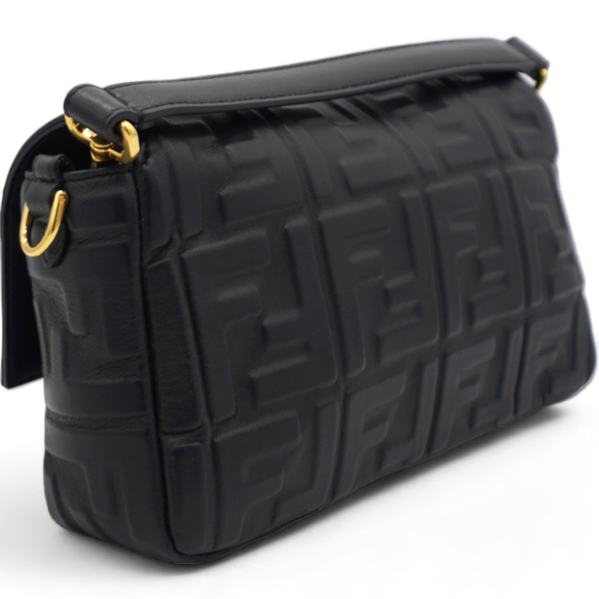 Nappa FF 1974 Embossed Baguette Black