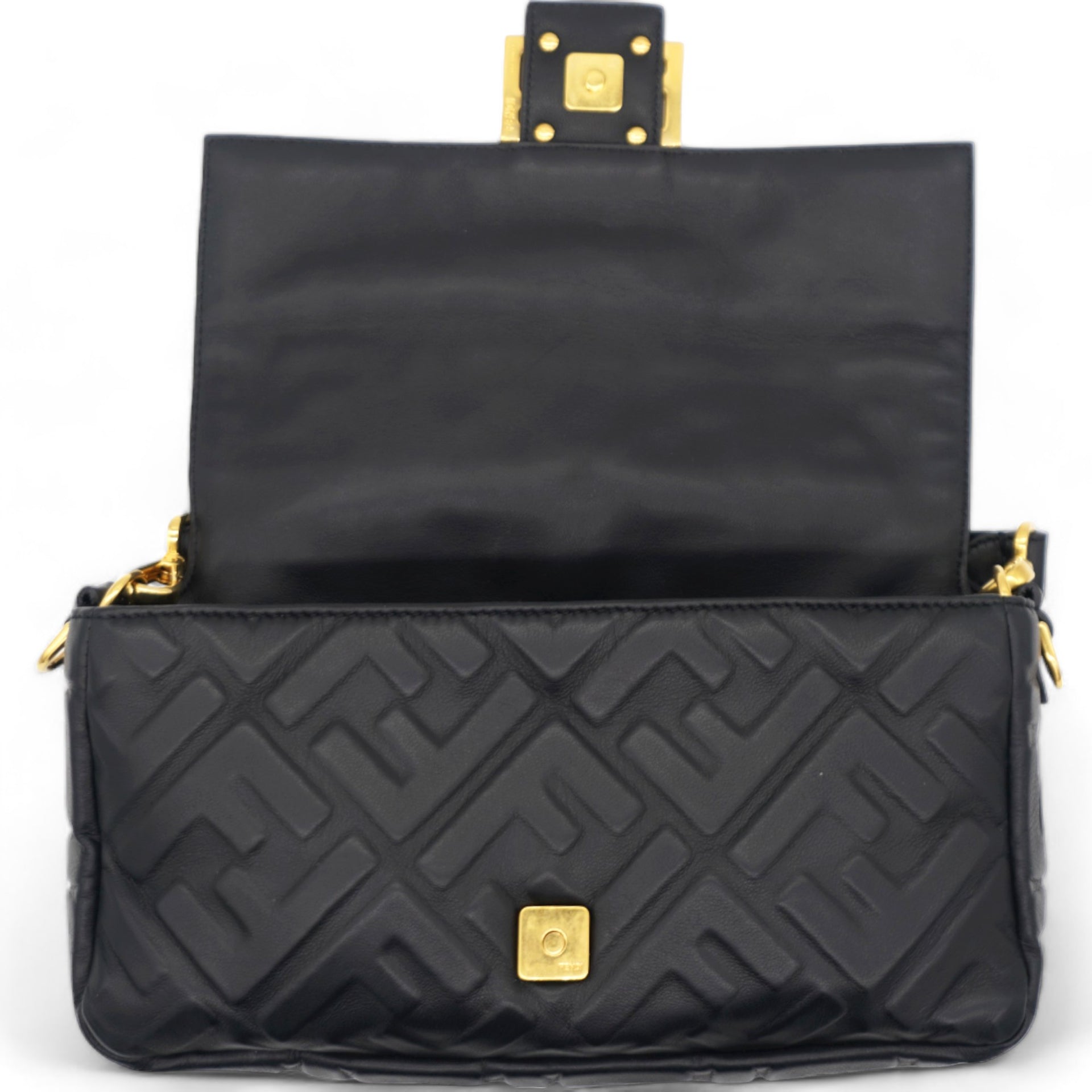 Nappa FF 1974 Embossed Baguette Black