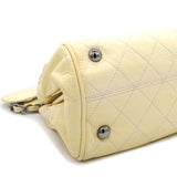 Yellow Leather Double Compartment Flap Shoulder Bag