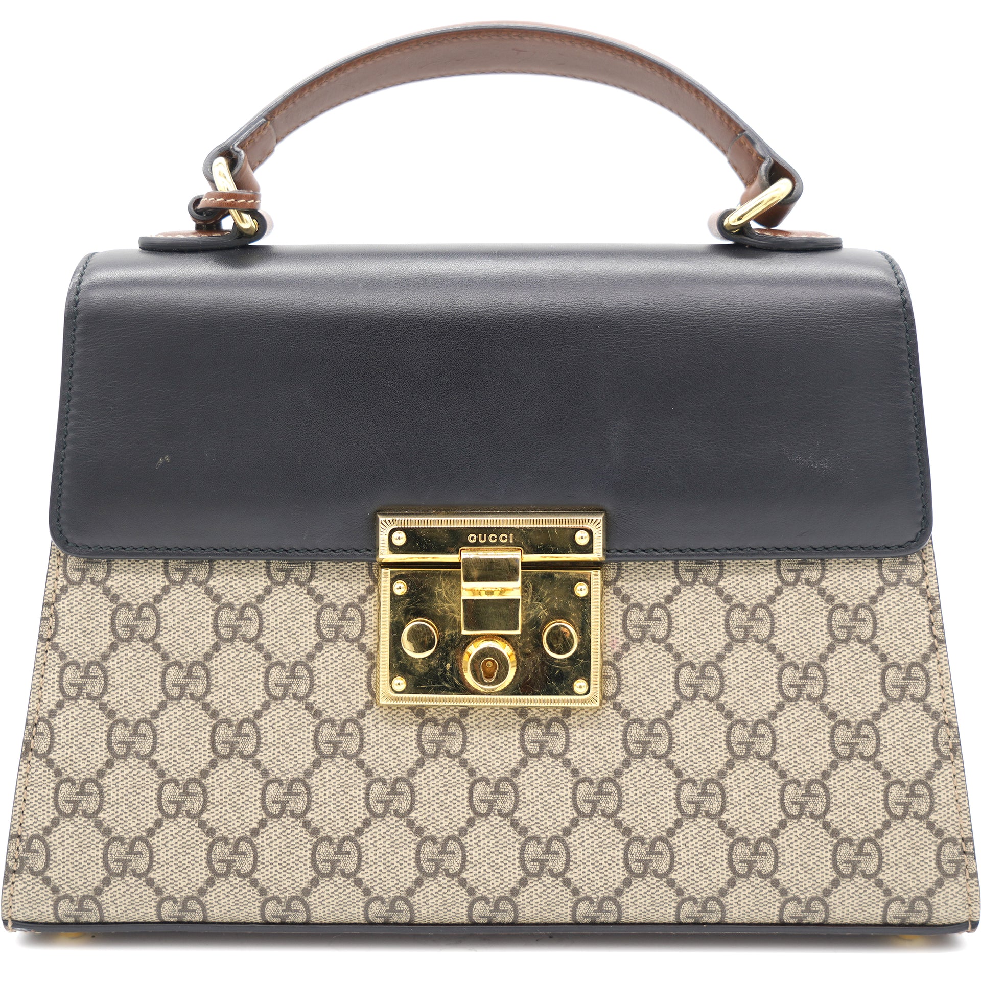 Gucci - Padlock Mini Monogram Brown Top Handle - Crossbody / Shoulder Bag