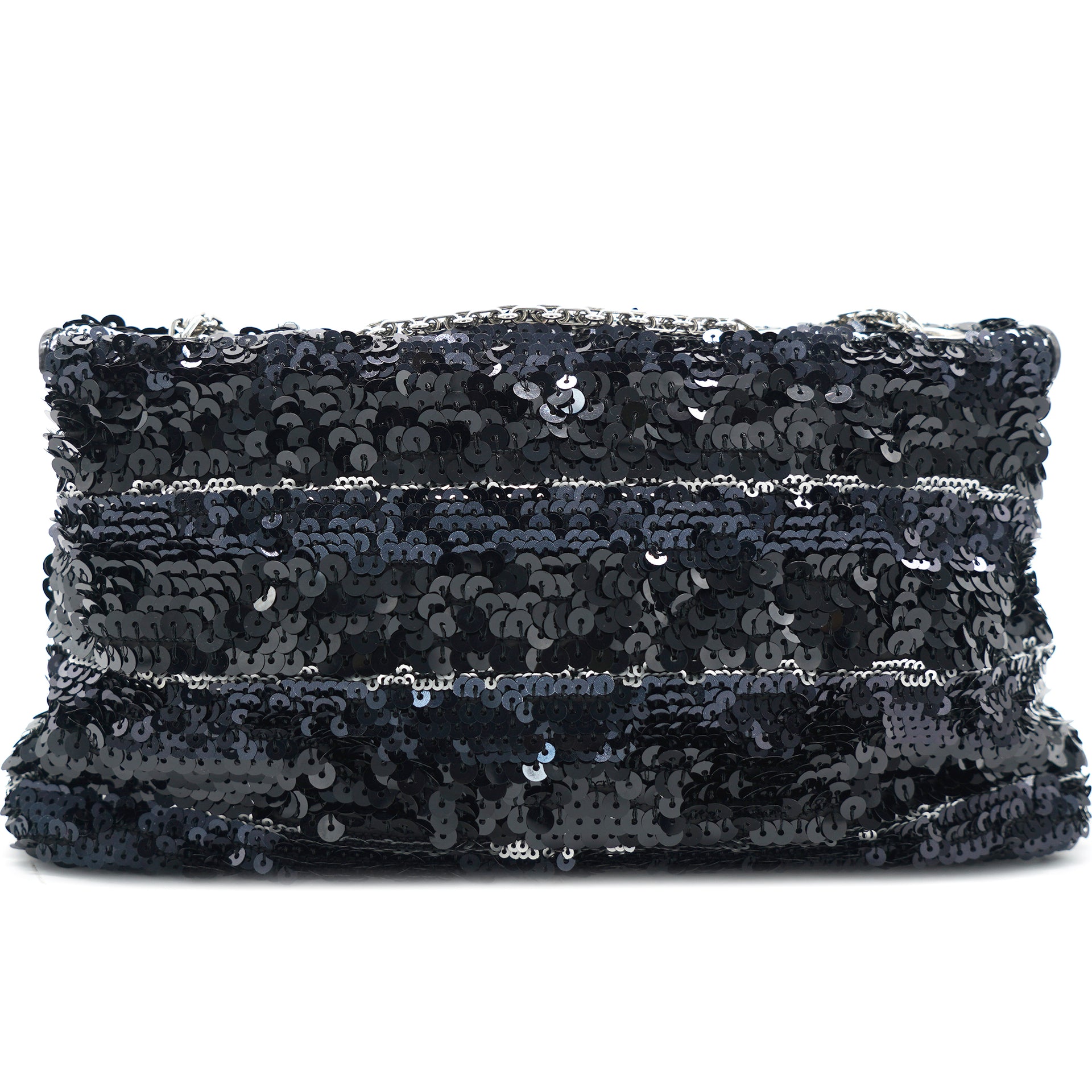 Reissue Sequin Medium Flap Bag Black/Silver