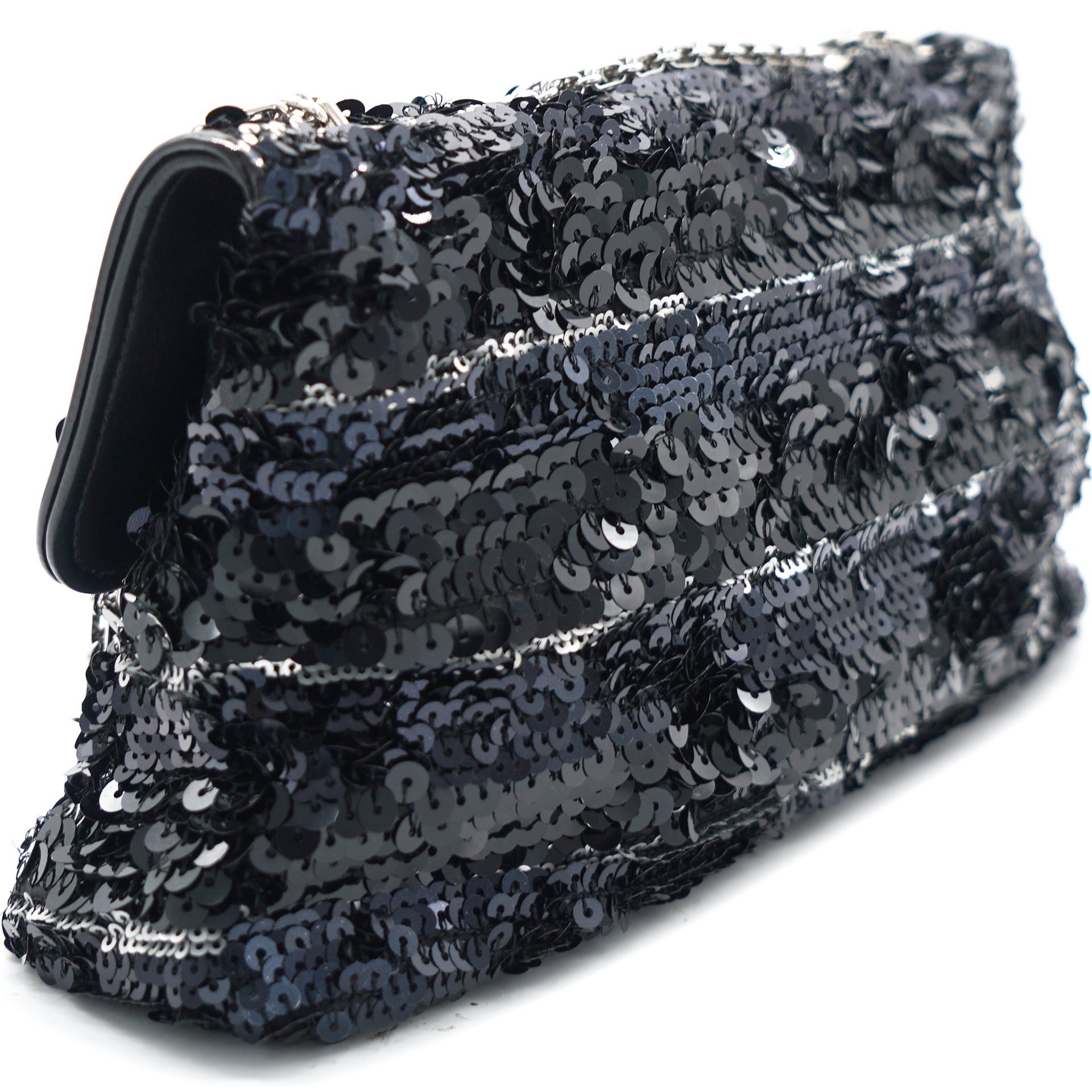 Reissue Sequin Medium Flap Bag Black/Silver