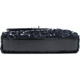 Reissue Sequin Medium Flap Bag Black/Silver