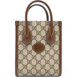 GG Supreme Monogram Azalea Mini Retro Interlocking G Tote Bag Beige Ebony Brown Sugar