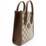 GG Supreme Monogram Azalea Mini Retro Interlocking G Tote Bag Beige Ebony Brown Sugar