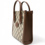 GG Supreme Monogram Azalea Mini Retro Interlocking G Tote Bag Beige Ebony Brown Sugar