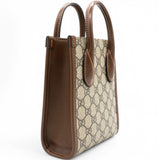 GG Supreme Monogram Azalea Mini Retro Interlocking G Tote Bag Beige Ebony Brown Sugar