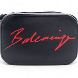Calfskin Lipstick Logo XS Everyday Camera Bag Black