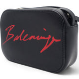 Calfskin Lipstick Logo XS Everyday Camera Bag Black