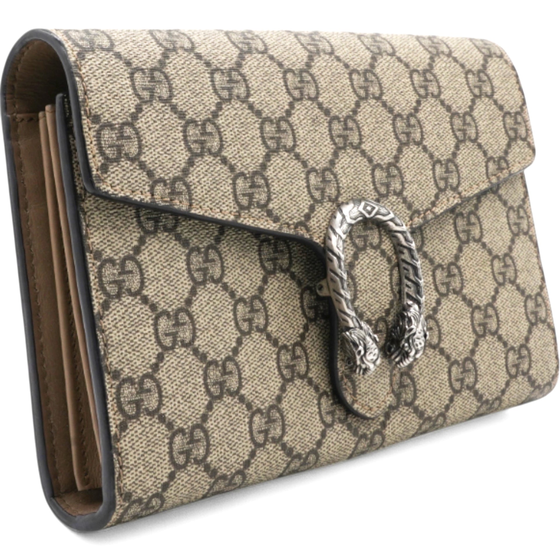 GG Supreme Monogram Mini Dionysus Chain Wallet Beige Taupe