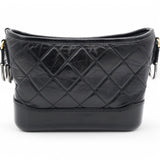 Aged Quilted Small Gabrielle Hobo Black