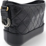 Aged Quilted Small Gabrielle Hobo Black