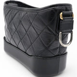 Aged Quilted Small Gabrielle Hobo Black