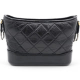 Aged Quilted Small Gabrielle Hobo Black