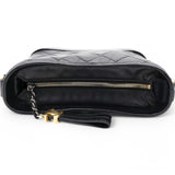 Aged Quilted Small Gabrielle Hobo Black