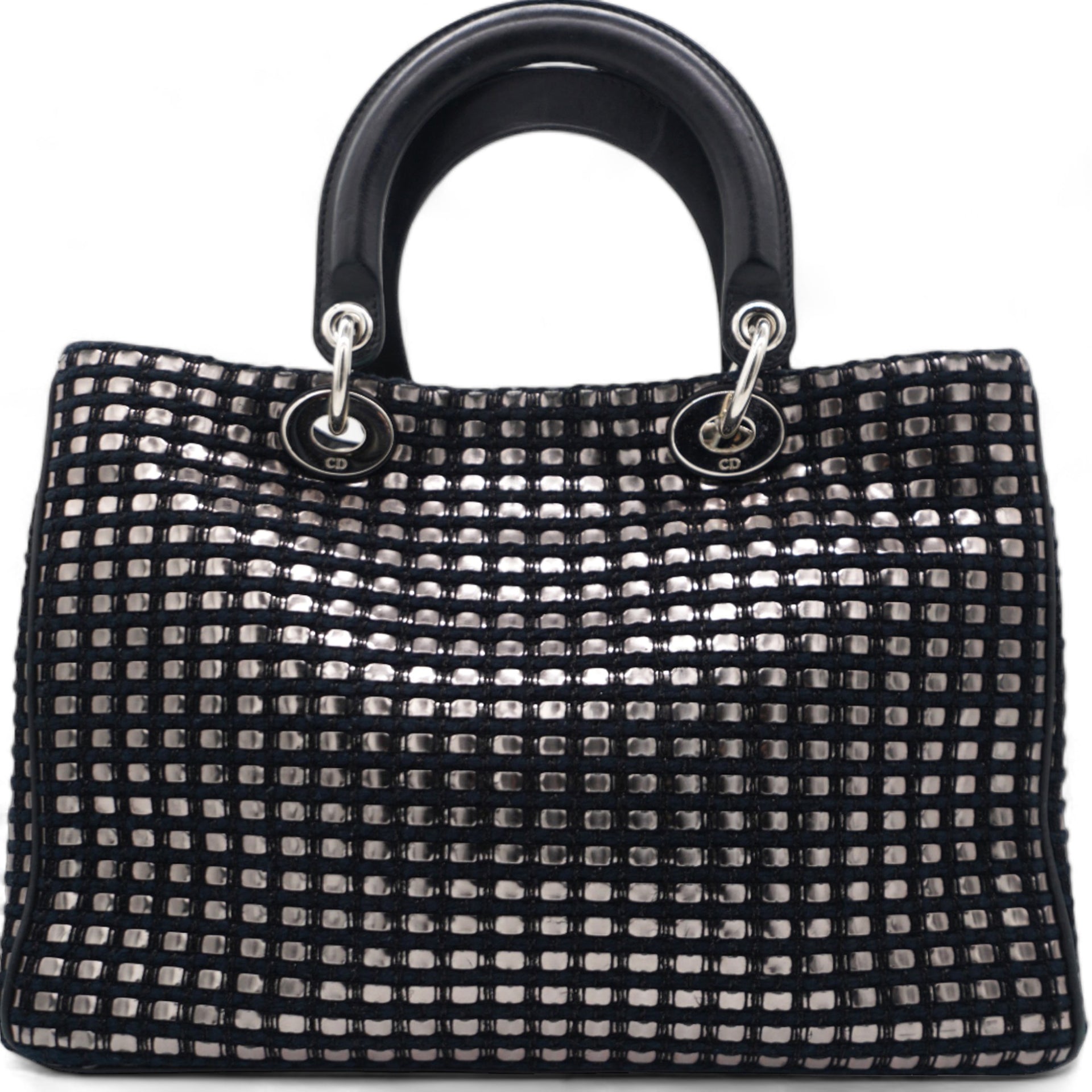 Metallic Tweed Small Diorissimo Black Silver