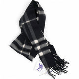 Check Cashmere Scarf Black White