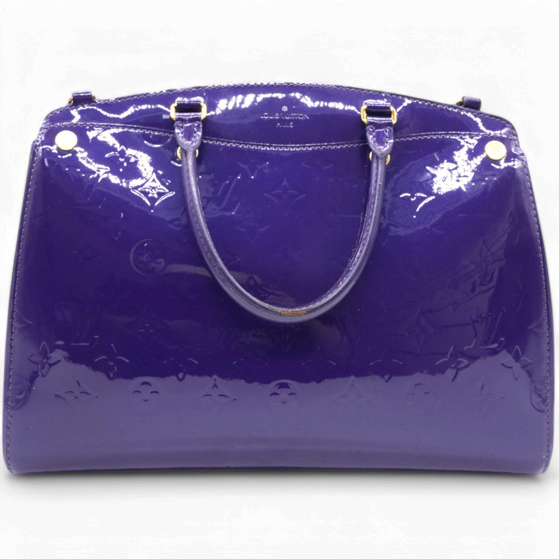 Alma Bag In Purple Embossed Monogram Patent Leather