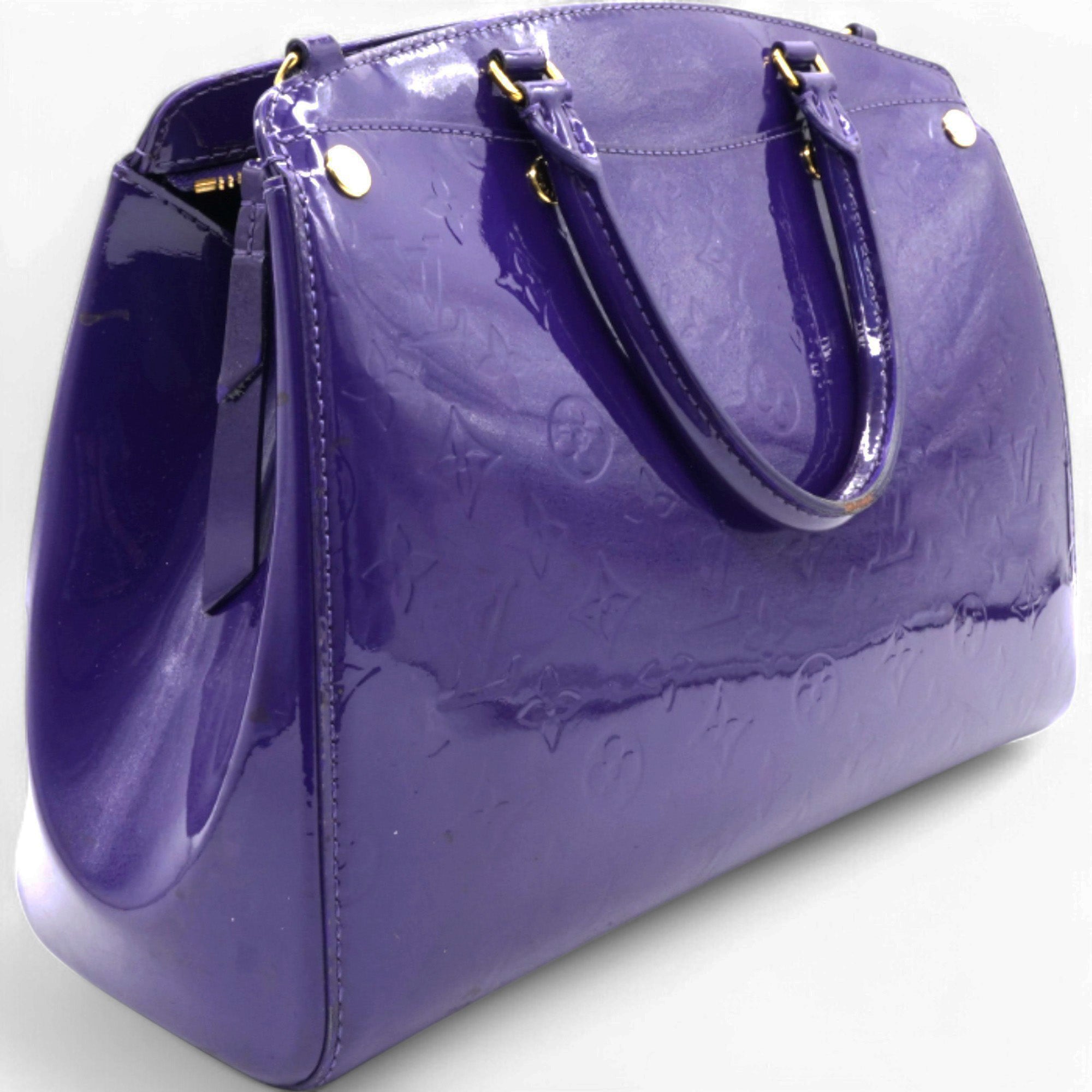 Alma Bag In Purple Embossed Monogram Patent Leather