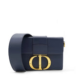 Smooth Calfskin Gradient 30 Montaigne Box Bag Indigo Blue