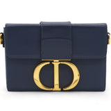 Smooth Calfskin Gradient 30 Montaigne Box Bag Indigo Blue