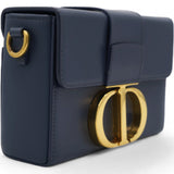 Smooth Calfskin Gradient 30 Montaigne Box Bag Indigo Blue