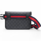 GG Supreme Monogram Web Slim Belt Bag Black Grey