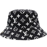 Nylon Monogram Reversible Bob Bucket Hat Black White Size M