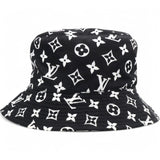 Nylon Monogram Reversible Bob Bucket Hat Black White Size M