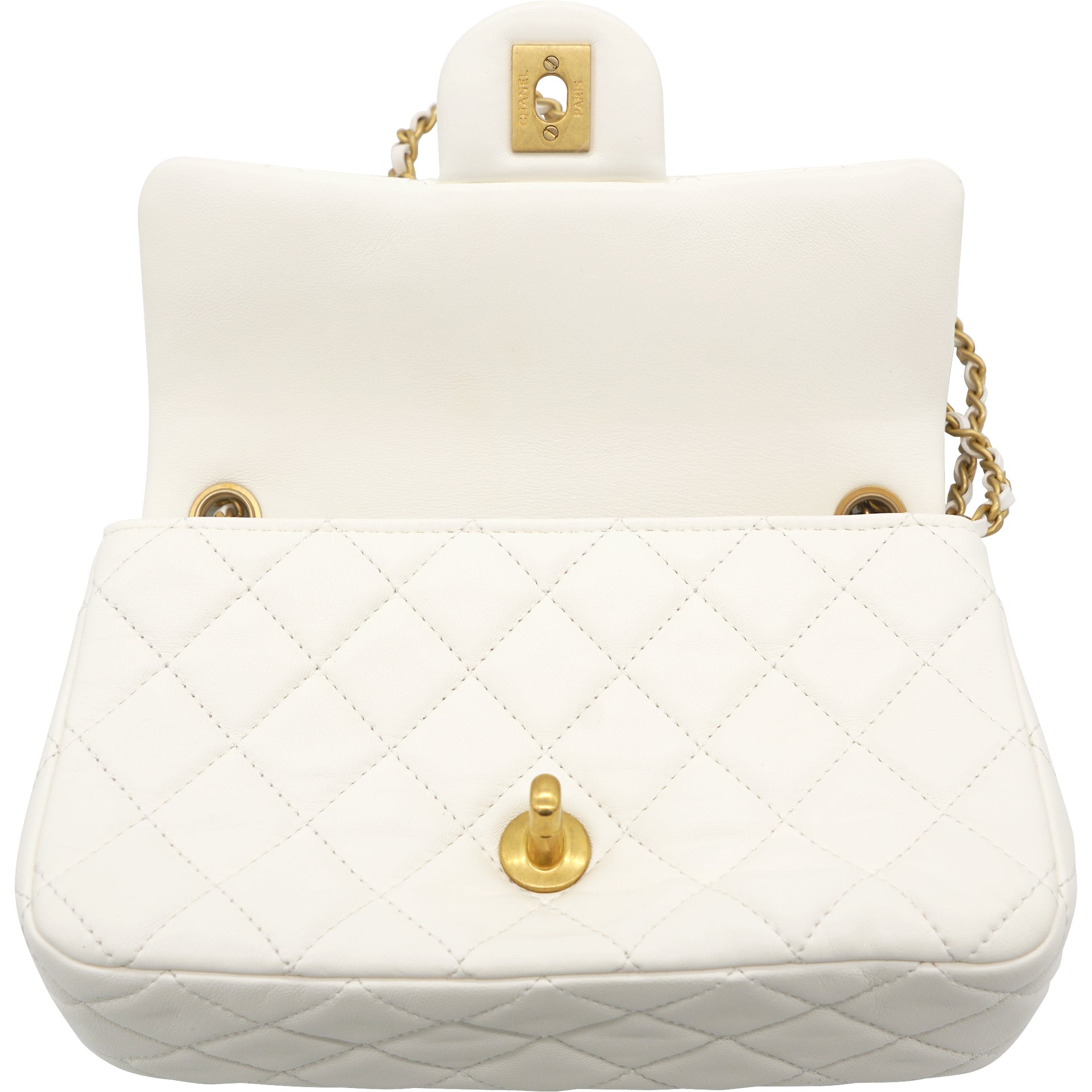 Chanel Pink Quilted Lambskin Mini Flap Bag Pearl Crush Aged Gold